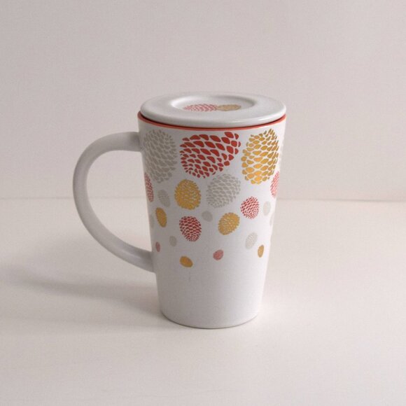 David's Tea Christmas Fall Pinecone Nordic Mug w/Lid - Picture 1 of 6